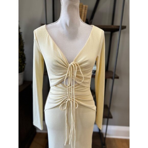 Significant Other Marie Bodycon Maxi Dress Butter Cream Womens Size 4 - Picture 6 of 12